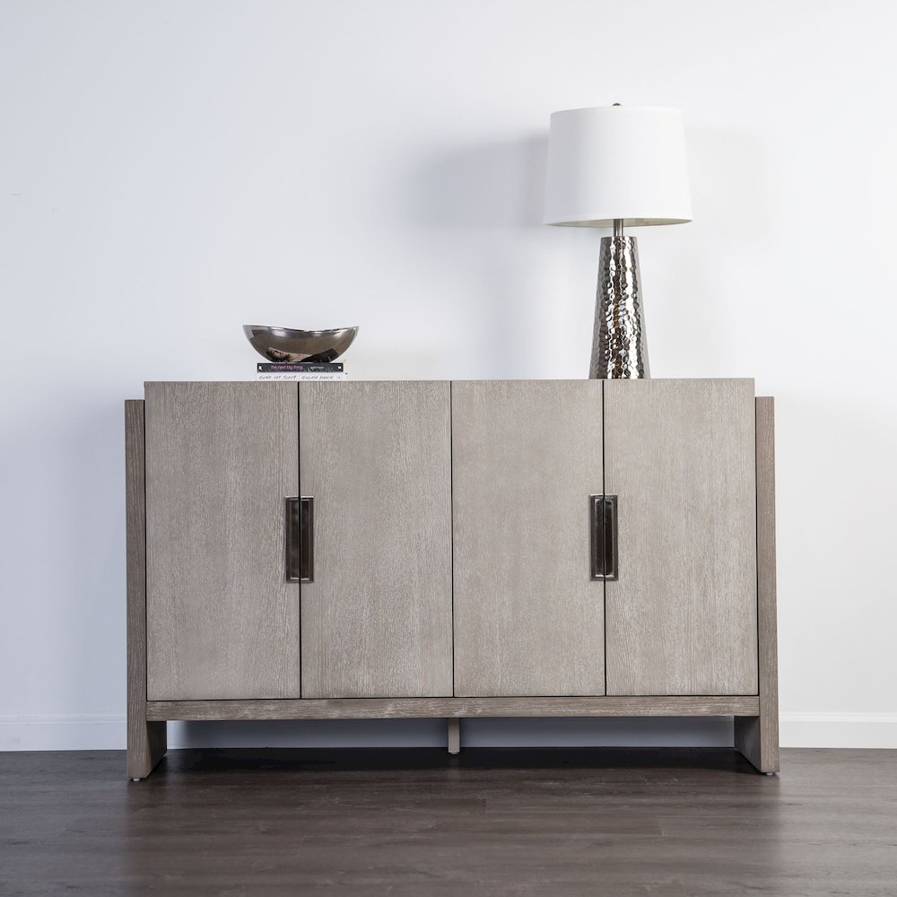 Telli Wood Two-Tone Server with Drawers and Shelves in Gray. Picture 4