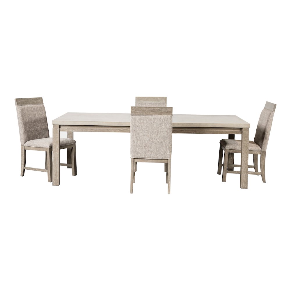 Telli 5-Piece Wood Dining Table Set in Gray. Picture 2
