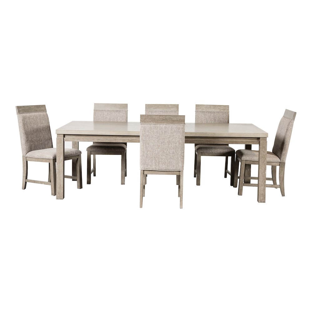 Telli 7-Piece Wood Dining Table Set in Gray. Picture 1