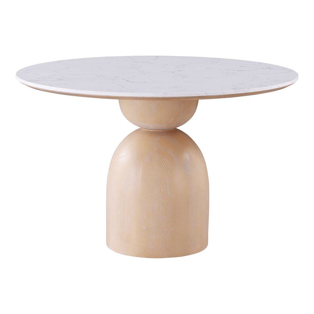 Stella Modern Natural Wood Round Dining Table. Picture 1