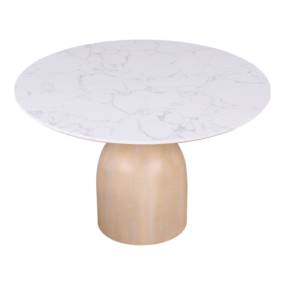 Stella Modern Natural Wood Round Dining Table. Picture 3
