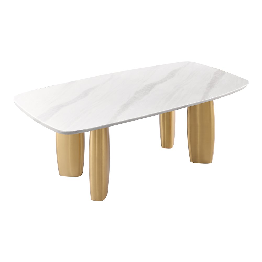 Bexar Sintered Stone Top Dining Table with Gold Legs. Picture 2