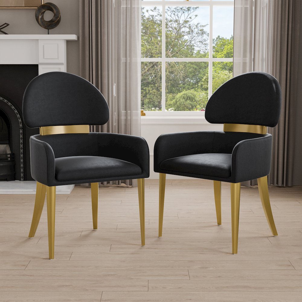 Bexar Modern Upholstered Dining Chairs (Set of 2). Picture 3