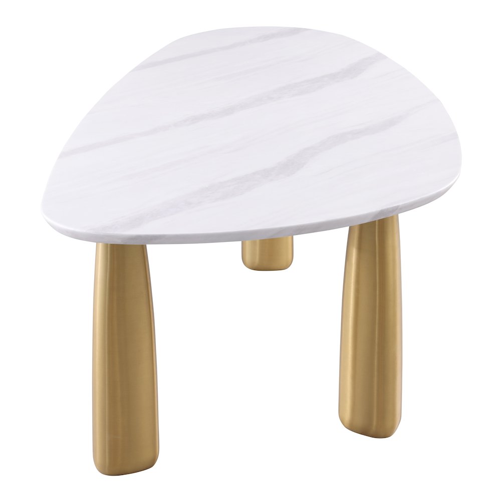 Bexar White Sintered Stone Top Oval Dining Table. Picture 2