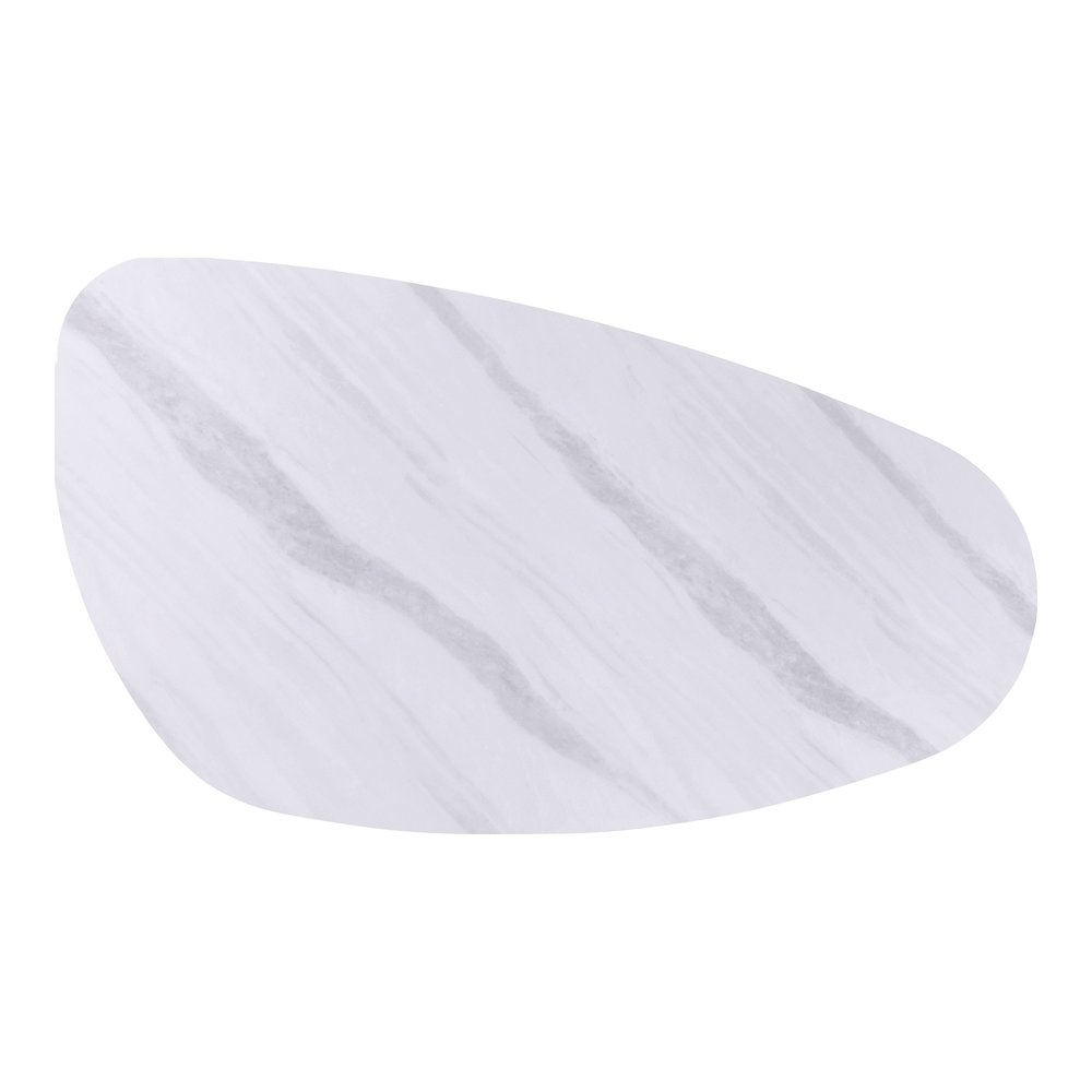 Bexar White Sintered Stone Top Oval Dining Table. Picture 3