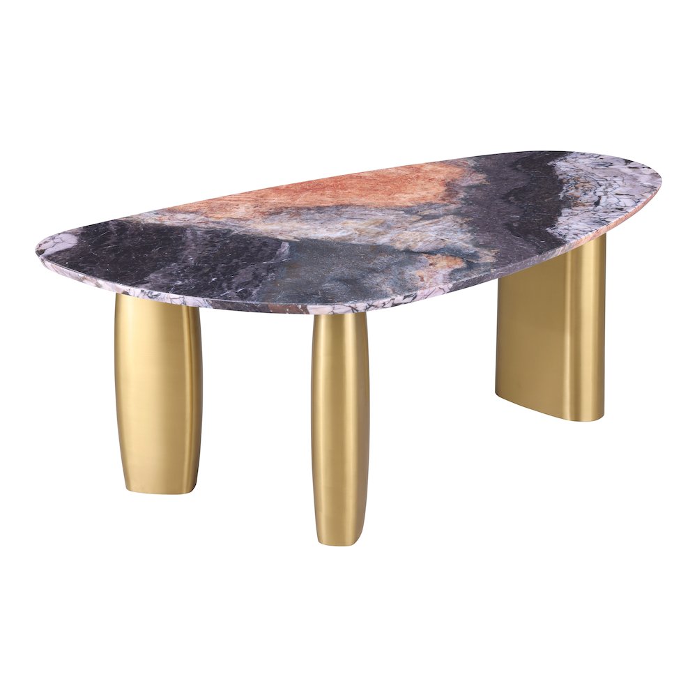 Bexar Multi-Color Sintered Stone Top Oval Dining Table. Picture 1