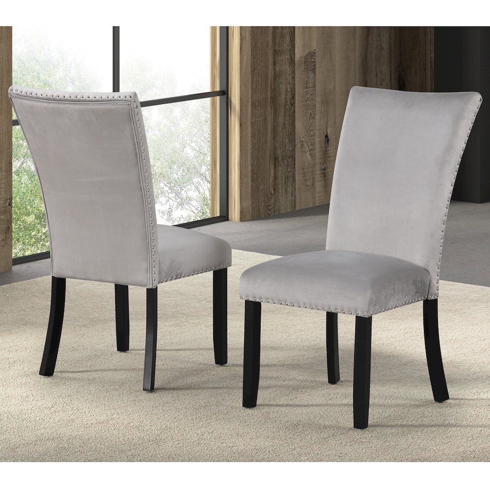 Doxon Modern Light Grey Upholstered Side Chair (Set of 2). Picture 4