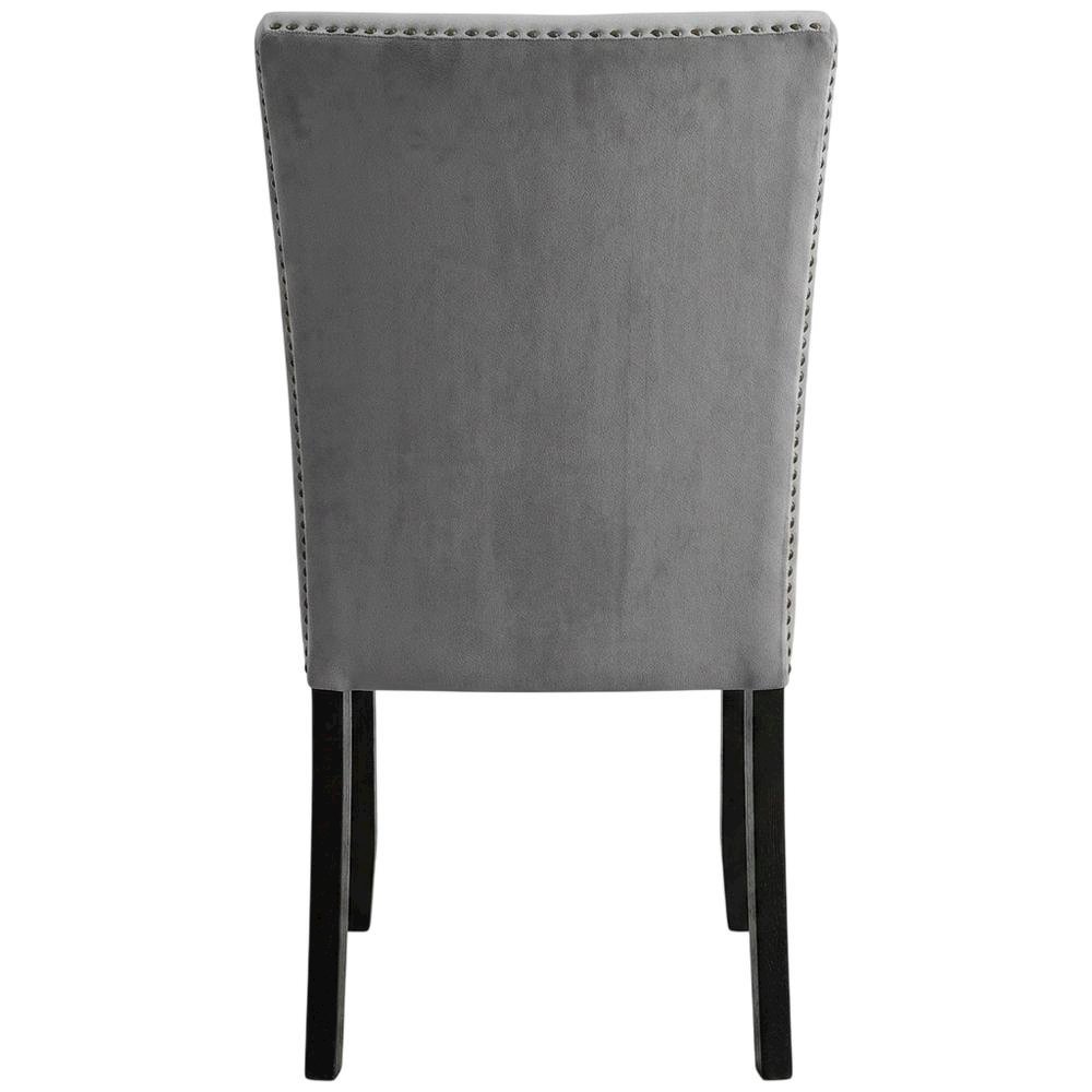 Light Grey Upholstered Side Chair Set with Comfortable Seat and Modern Design. Picture 6