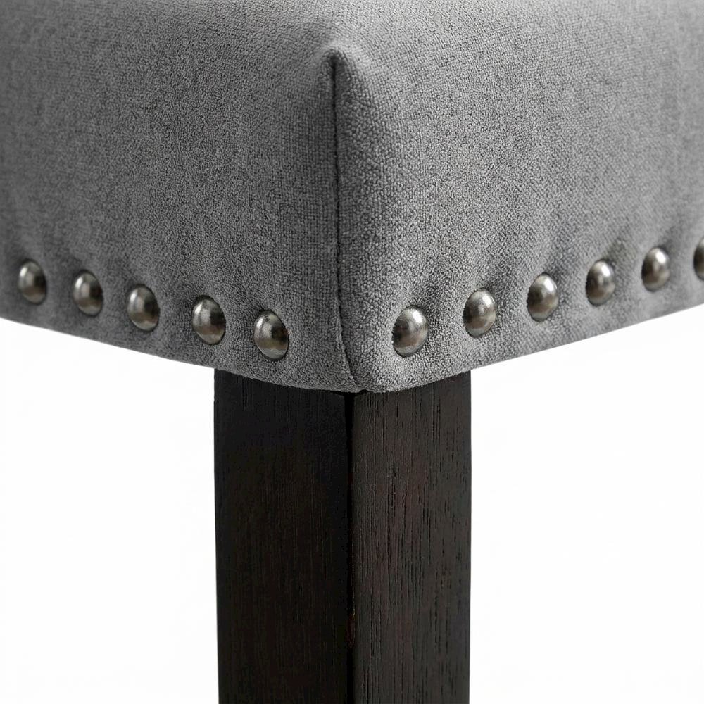 Light Grey Upholstered Side Chair Set with Comfortable Seat and Modern Design. Picture 7