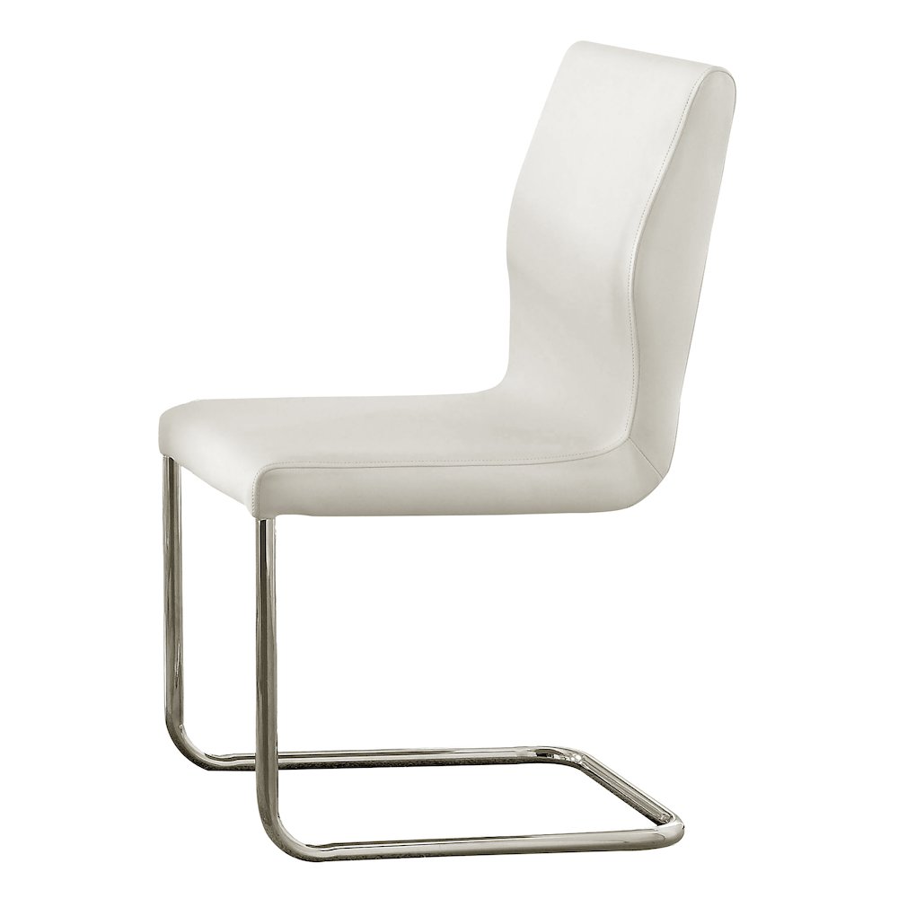 Moya Faux Leather Dining Chair in White (Set of 2). Picture 2
