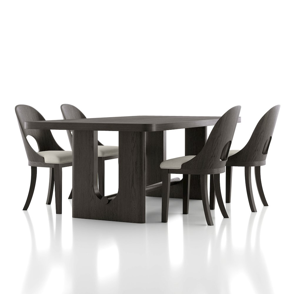 Selyra 5-Piece Solid Wood Dining Table Set