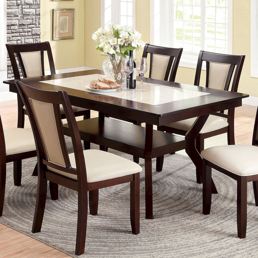 Arena Transitional Dining Table in Dark Cherry. Picture 3