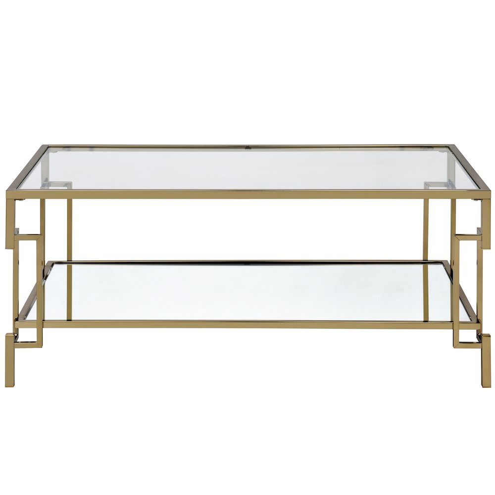Anaheim Metal 1-Shelf Coffee Table in Gold Champagne. Picture 2