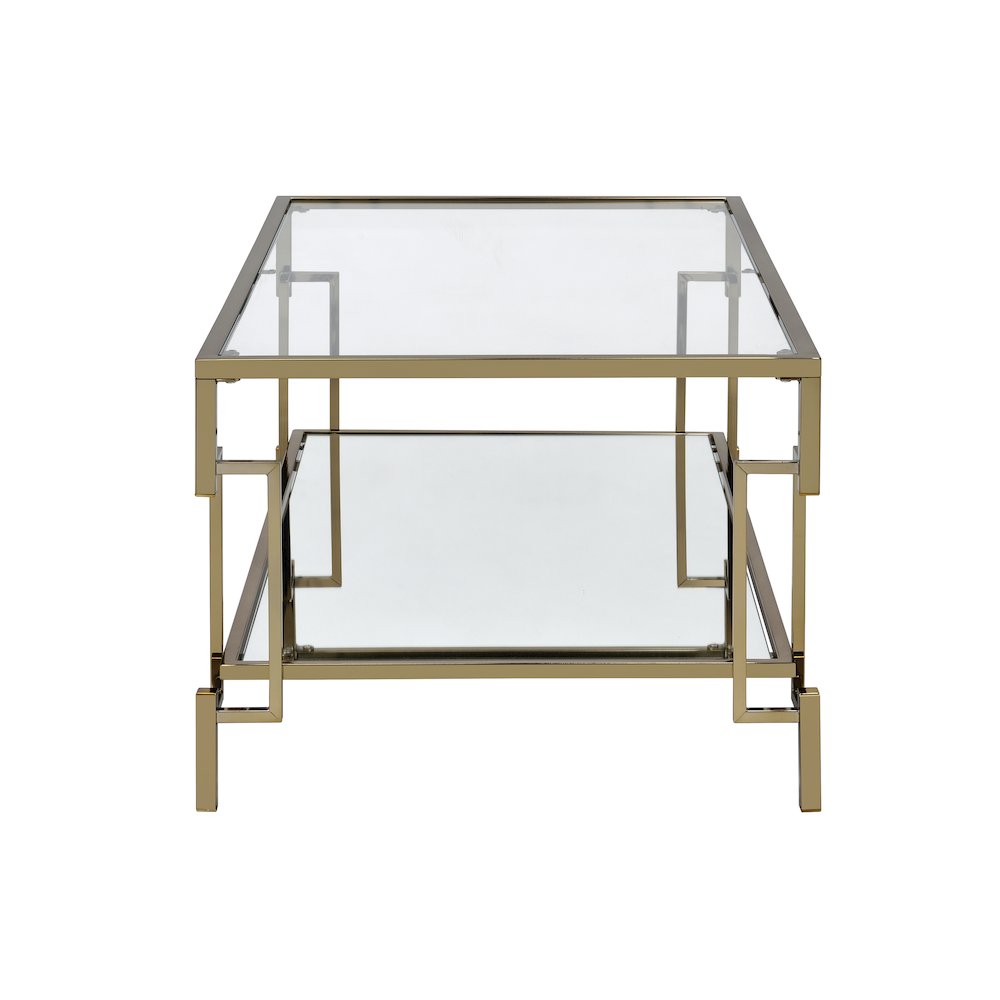 Anaheim Metal 1-Shelf Coffee Table in Gold Champagne. Picture 3