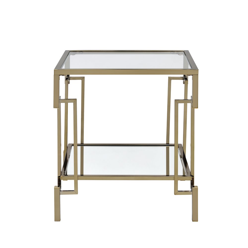 Anaheim Metal 1-Shelf End Table in Gold Champagne. Picture 2