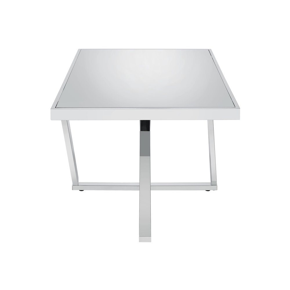 Ludington Contemporary Metal Coffee Table in Chrome. Picture 3