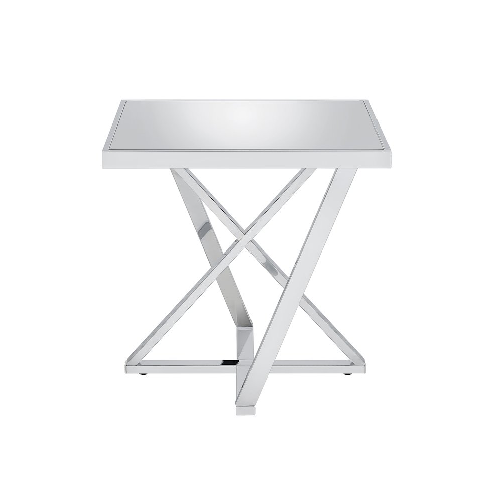 Ludington Contemporary Metal End Table in Chrome. Picture 2