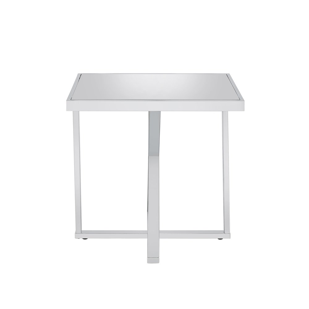 Ludington Contemporary Metal End Table in Chrome. Picture 3