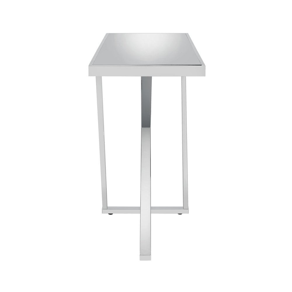 Ludington Contemporary Metal Sofa Table in Chrome. Picture 3