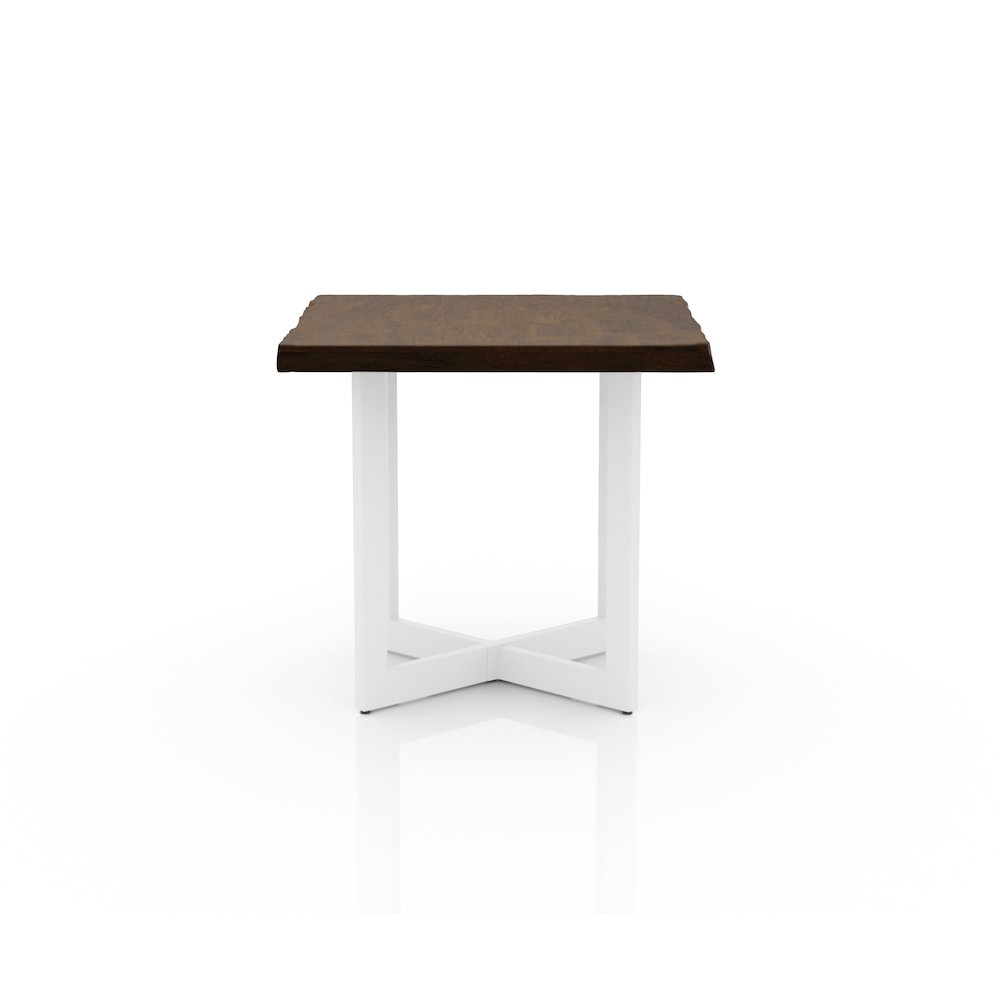 Baletto Contemporary Wood End Table in Oak and White. Picture 2