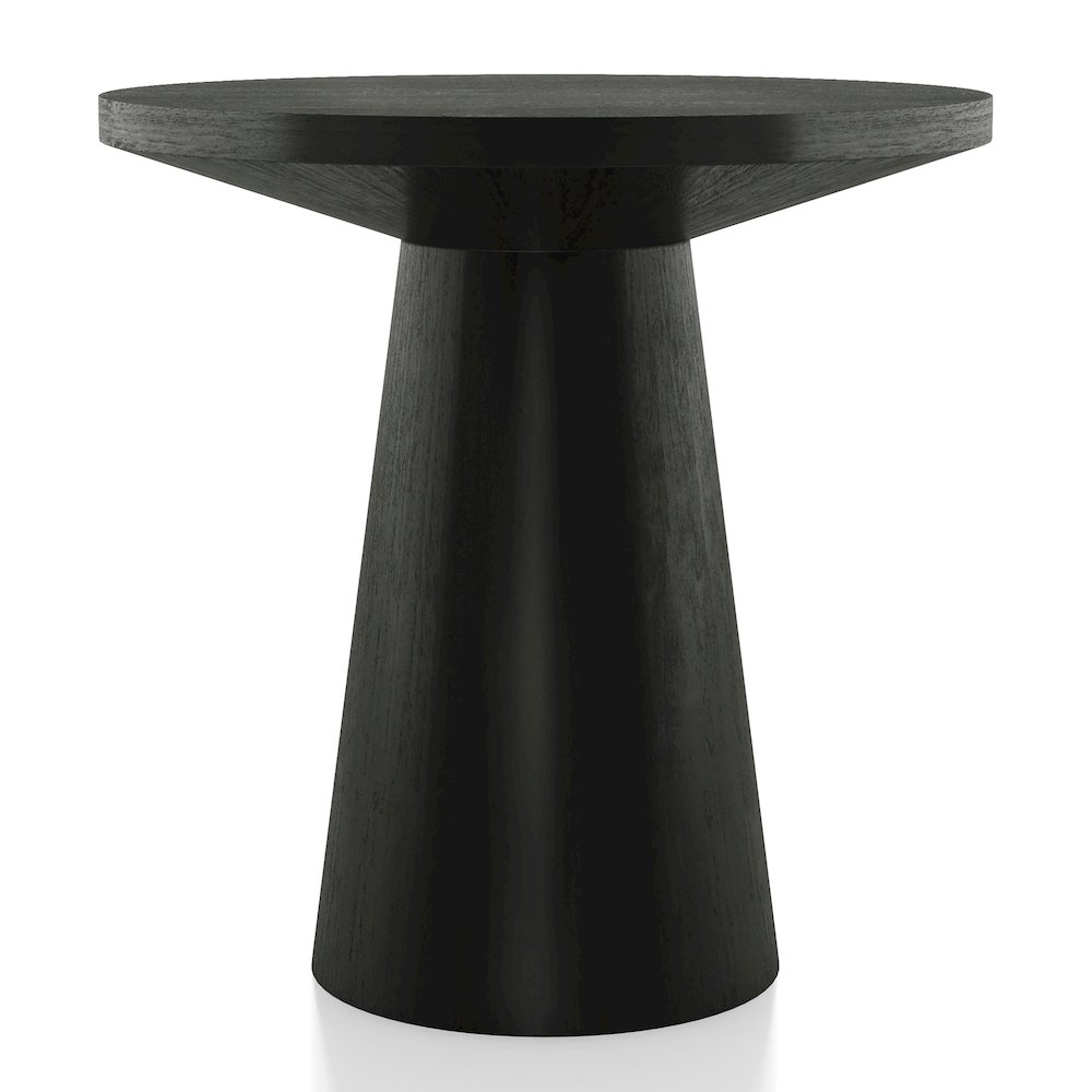 Oldbury Modern Round Solid Wood Pedestal End Table. Picture 1