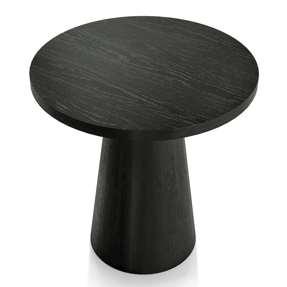 Oldbury Modern Round Solid Wood Pedestal End Table. Picture 2