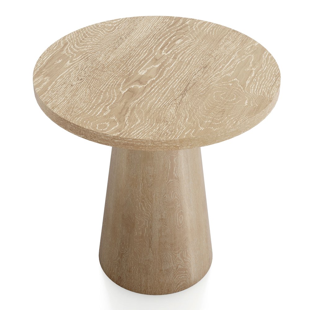Oldbury 2-Piece Modern Round Wood Pedestal End Table Set. Picture 2