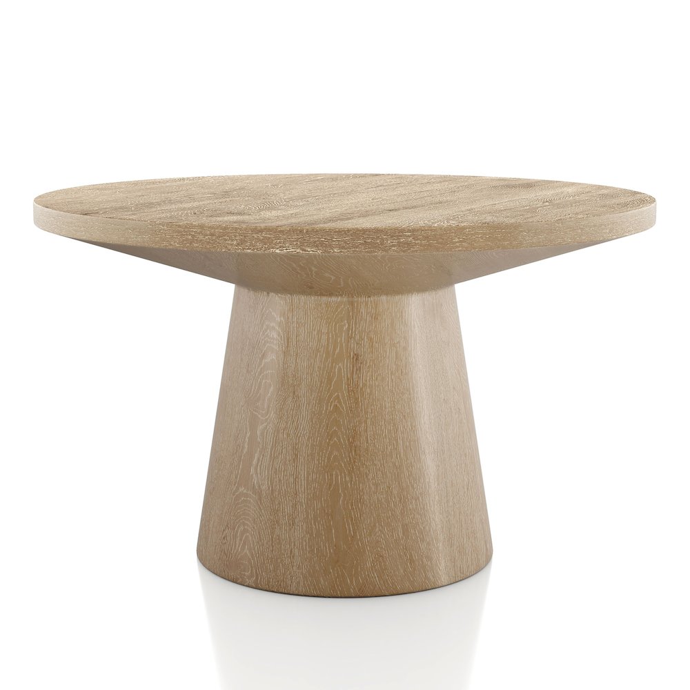 Oldbury Modern Round Solid Wood Pedestal Coffee Table. Picture 1