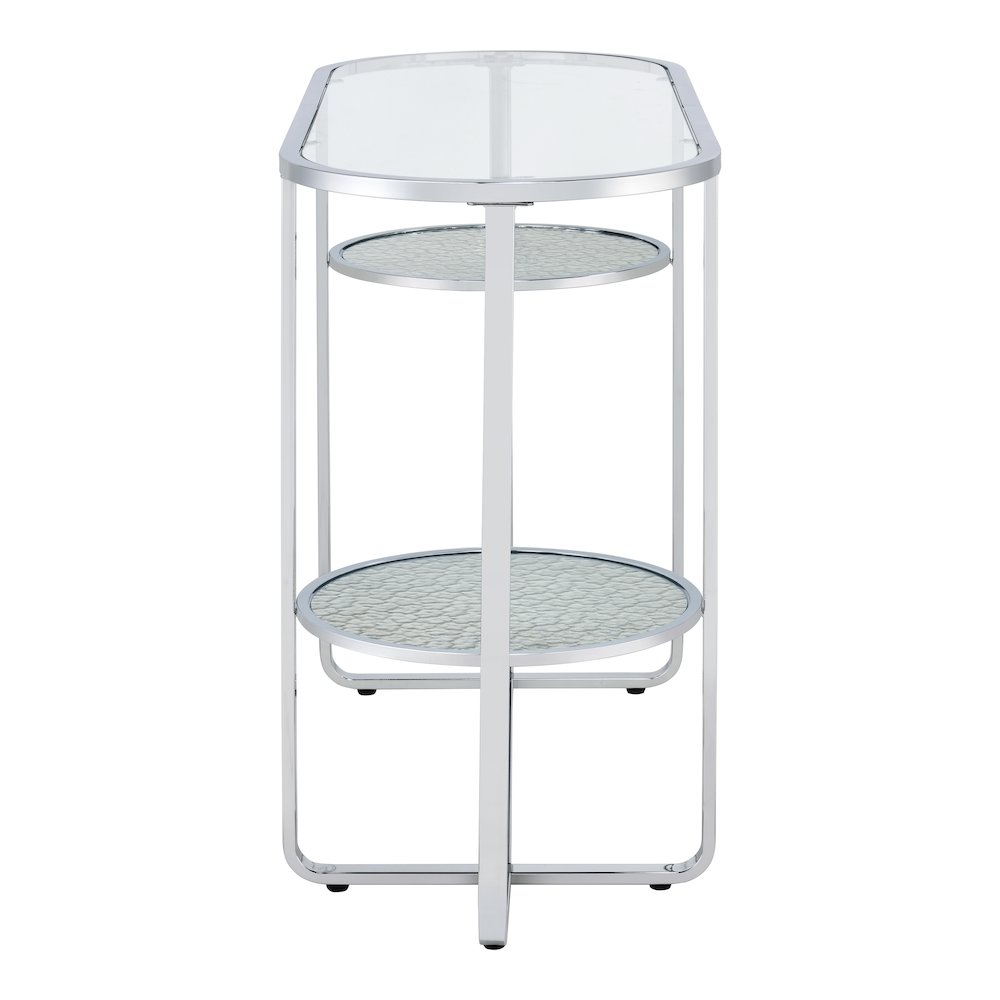 Ludington Metal 2-Shelf Sofa Table in Chrome. Picture 3