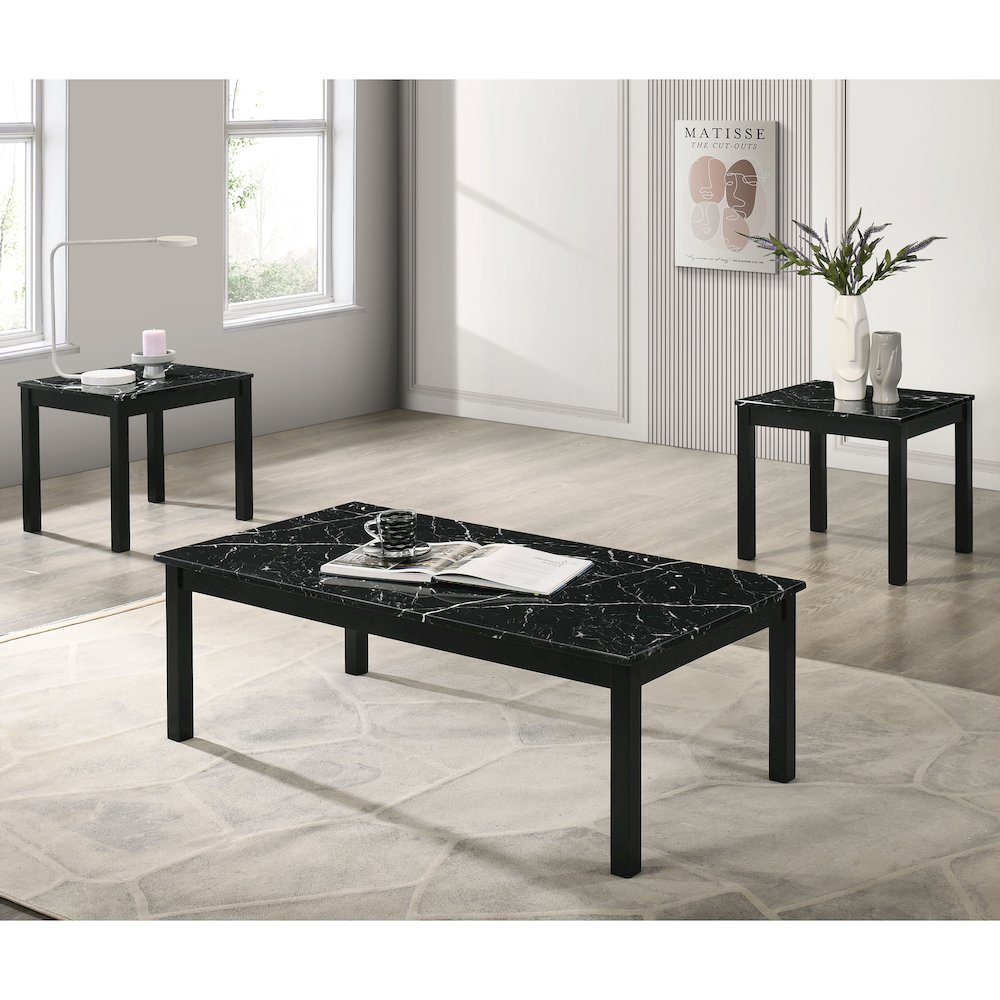 Isime Wood 3-Piece Coffee Table Set. Picture 4