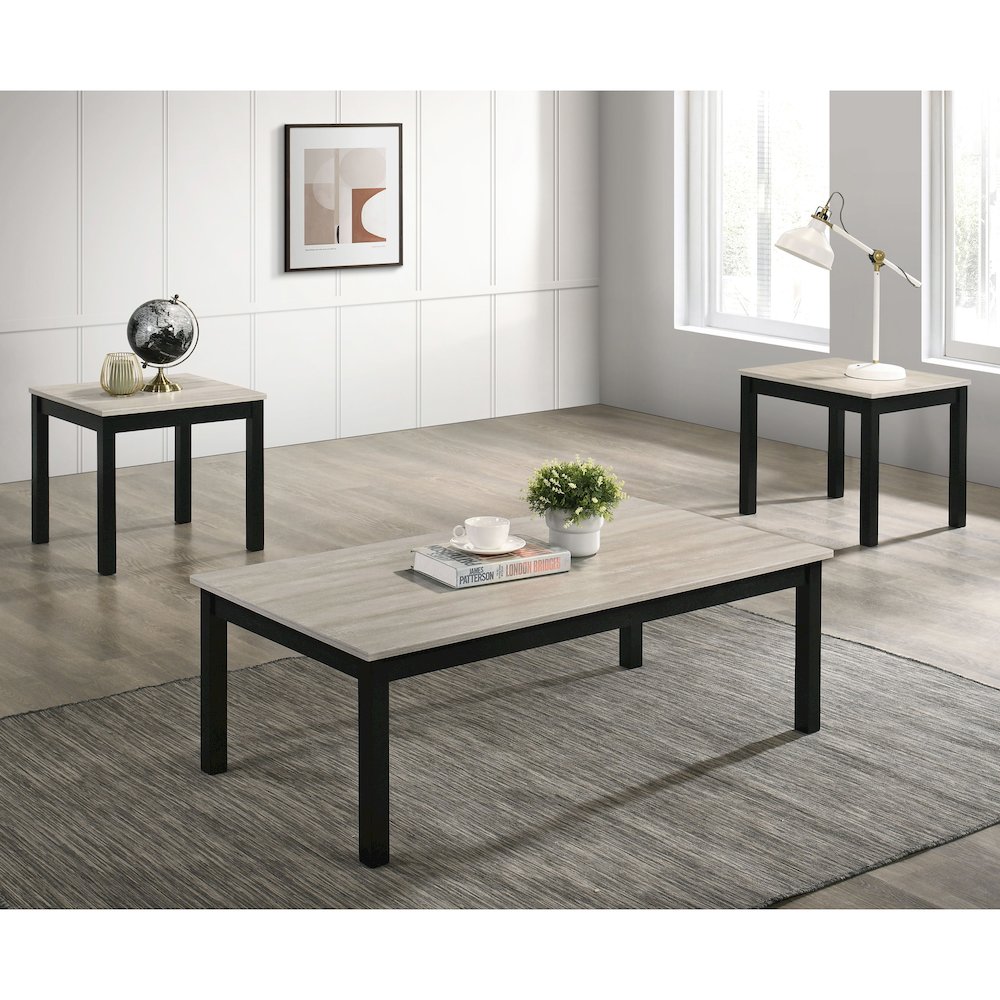 Isime Wood 3-Piece Coffee Table Set. Picture 4
