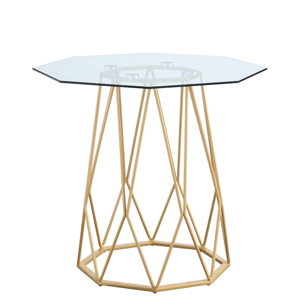 Growder Contemporary Glass Top End Table. Picture 1