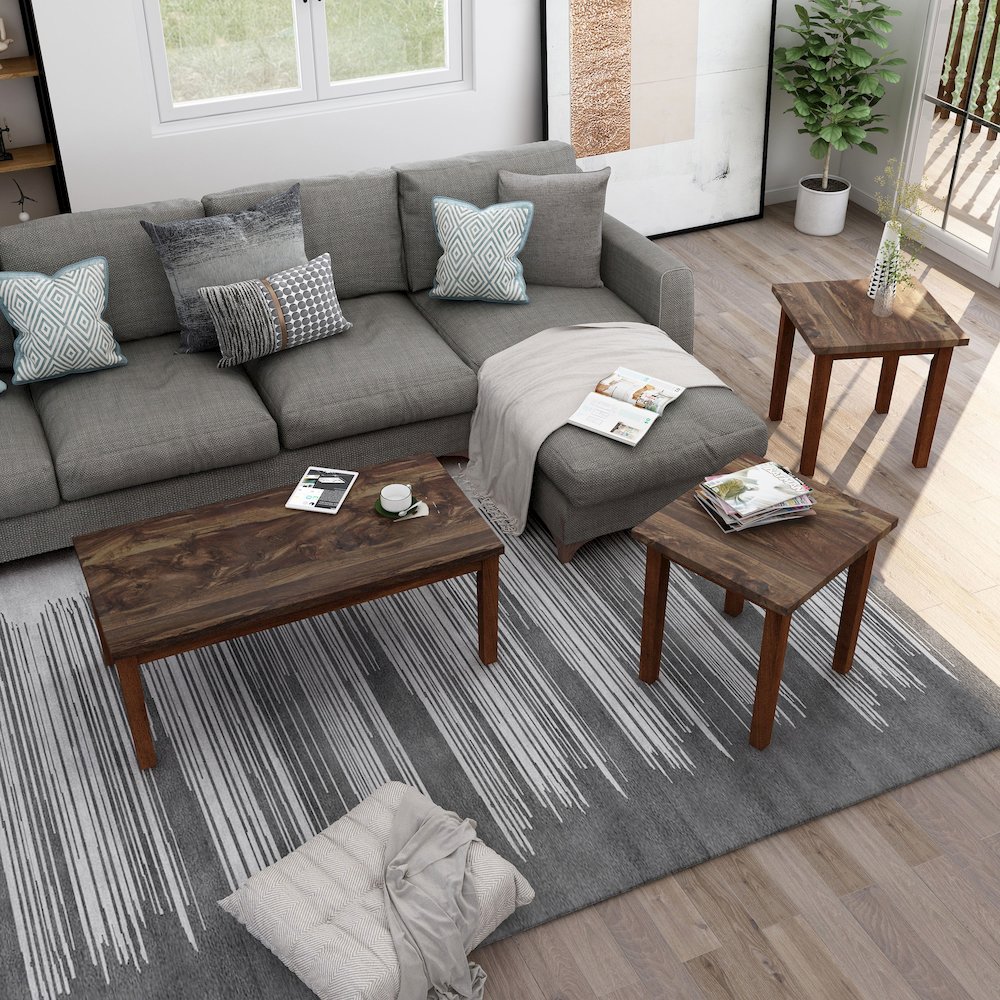 Korlyn Wood 3-Piece Coffee Table Set. Picture 5