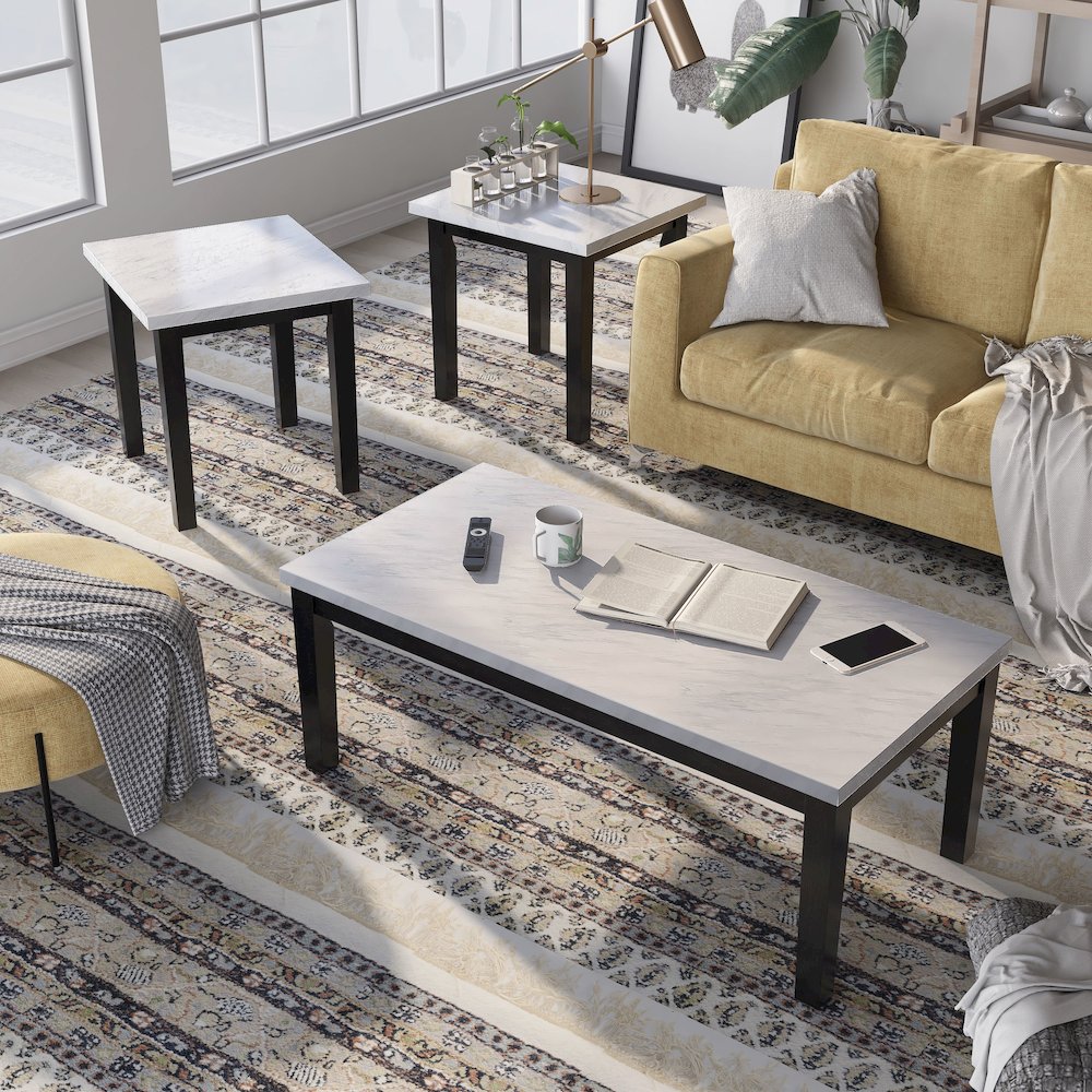 Korlyn Wood 3-Piece Coffee Table Set. Picture 4