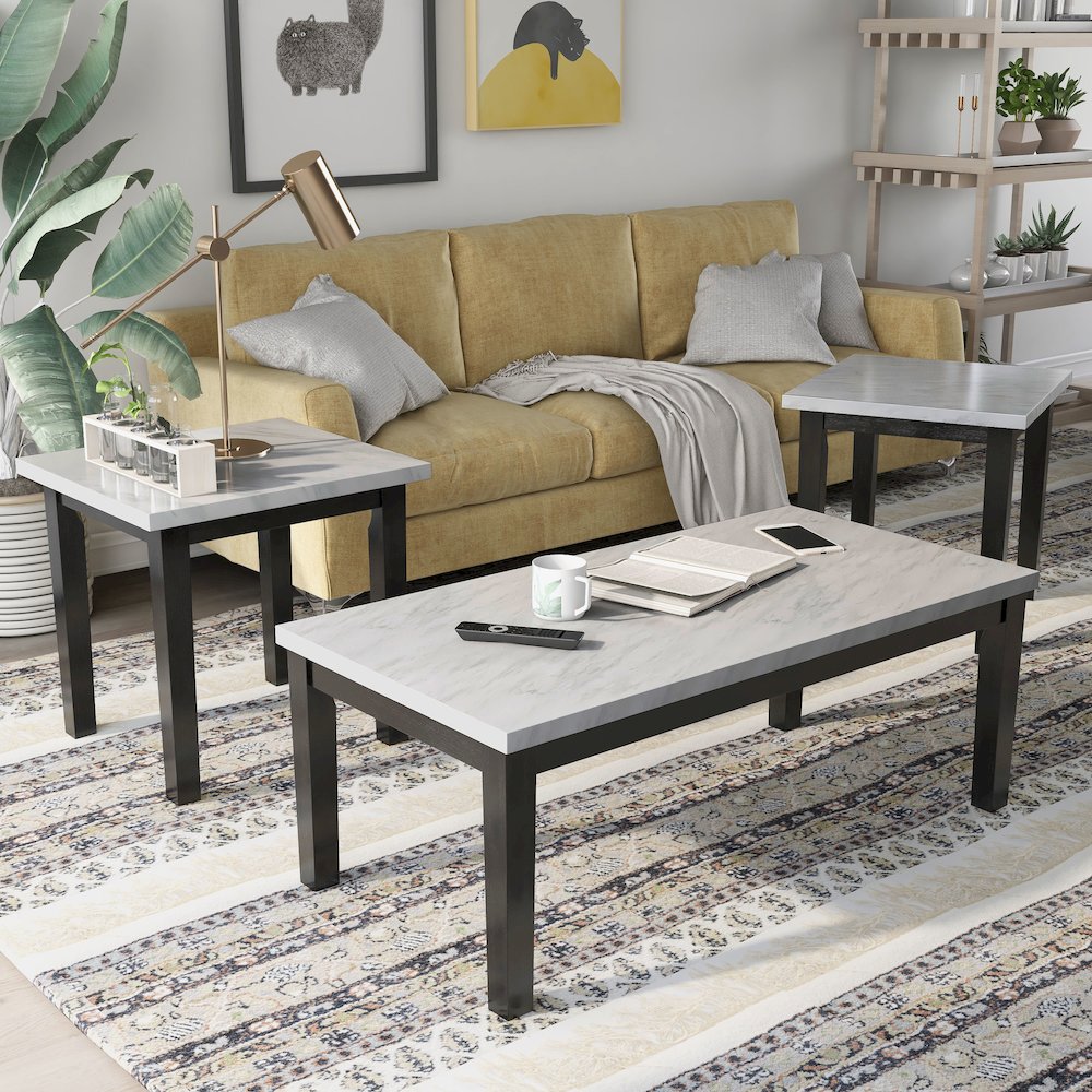 Korlyn Wood 3-Piece Coffee Table Set. Picture 5