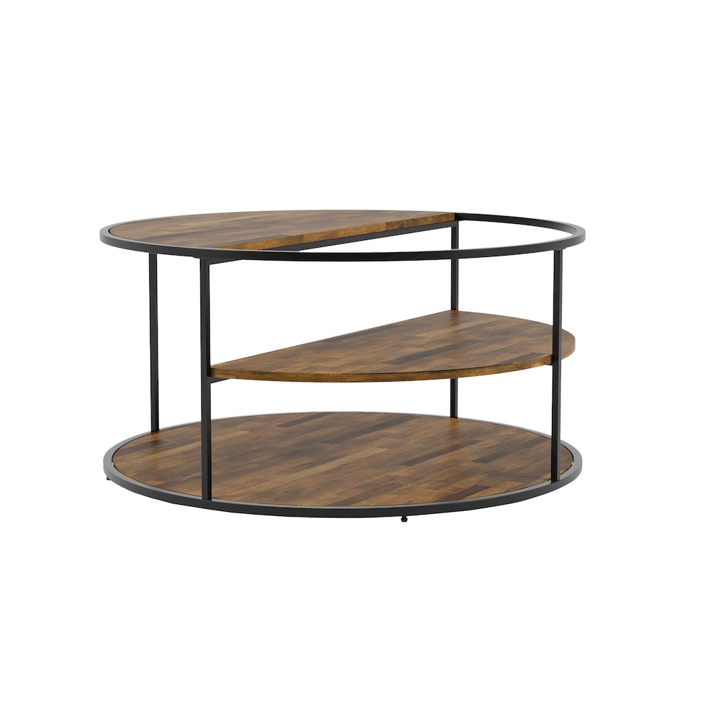 Marquesa Contemporary Wood Round Coffee Table. Picture 1