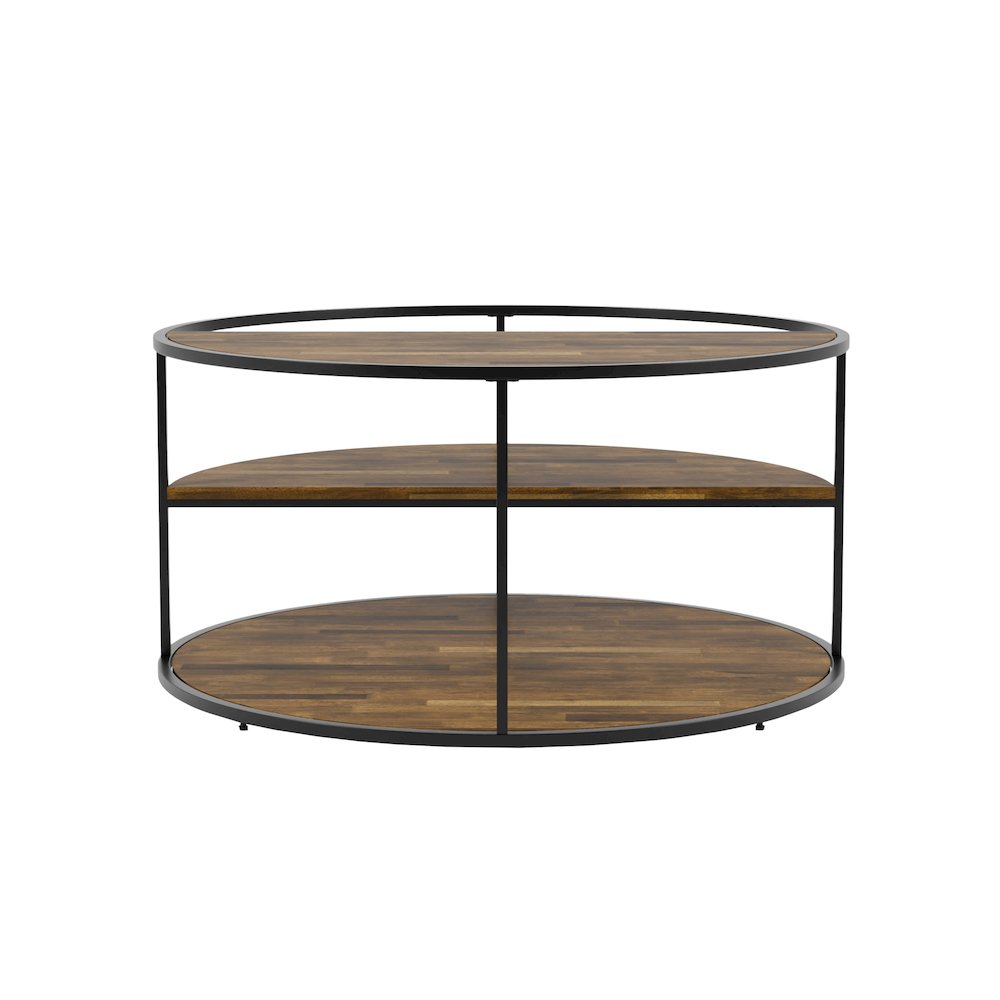 Marquesa Contemporary Wood Round Coffee Table. Picture 3