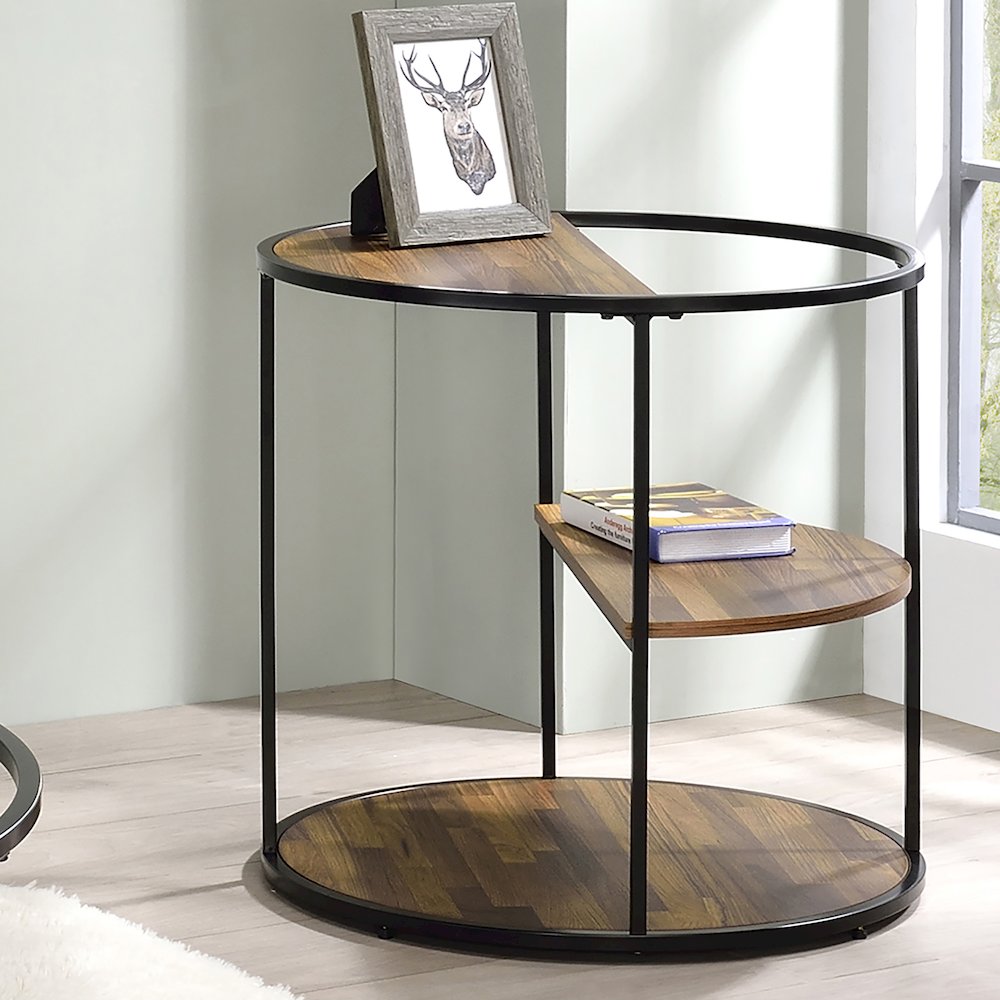 Marquesa Contemporary Wood Round End Table. Picture 4
