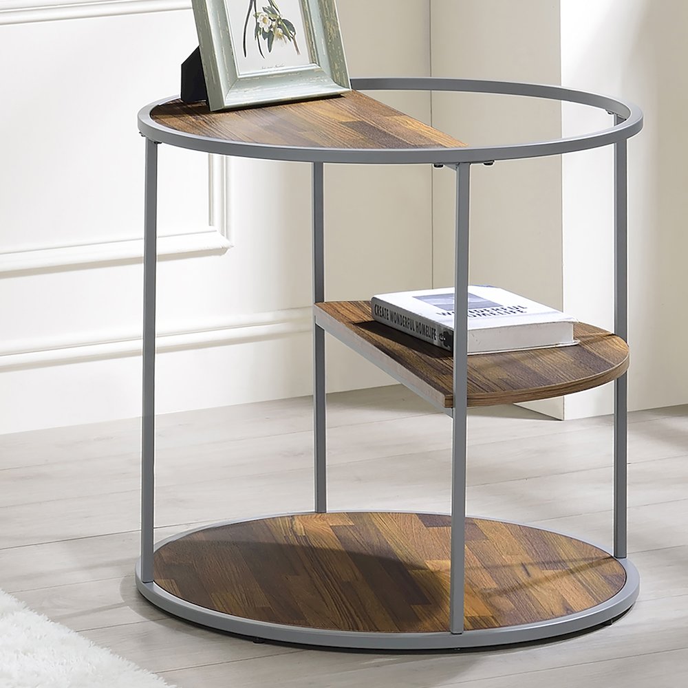 Marquesa Contemporary Wood Round End Table. Picture 2