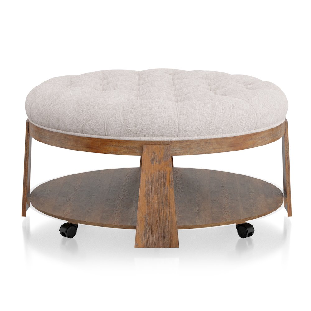 Scandi Wood Round Coffee Table. Picture 2