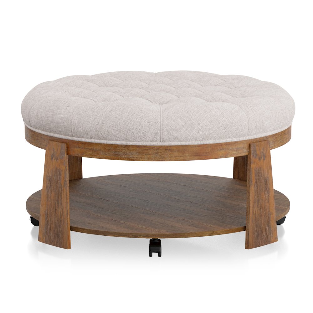 Scandi Wood Round Coffee Table. Picture 3