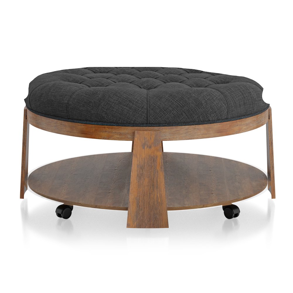 Scandi Wood Round Coffee Table. Picture 2