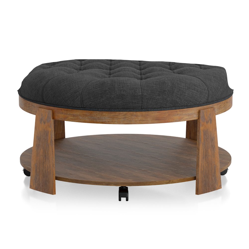 Scandi Wood Round Coffee Table. Picture 3