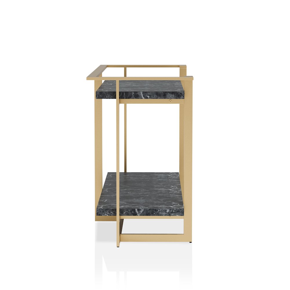 Meliman Contemporary Metal 1-Shelf Console Table in Gold and Black. Picture 3