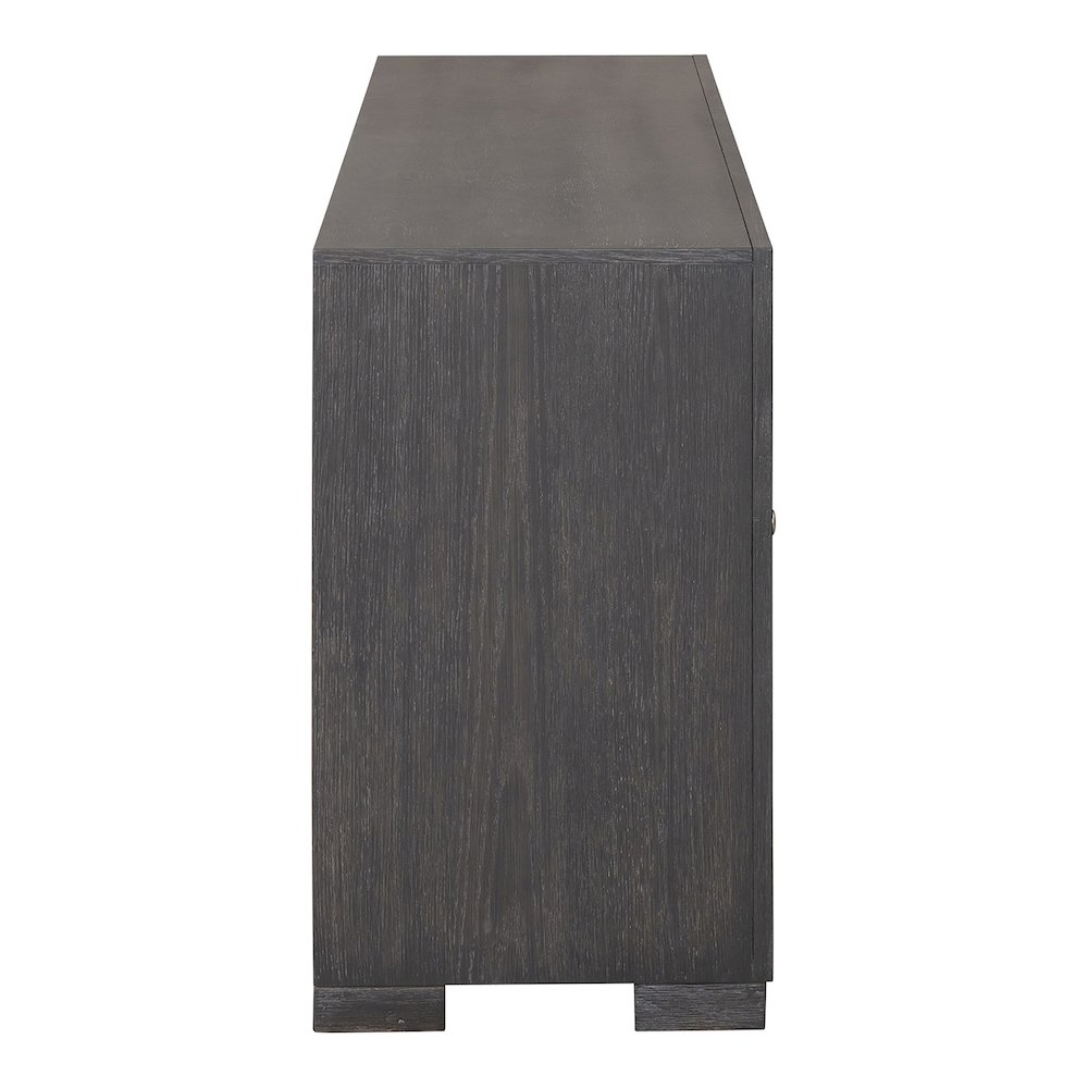 Ulan Modern Solid Wood 2-Drawer TV Stand with Shelves. Picture 3