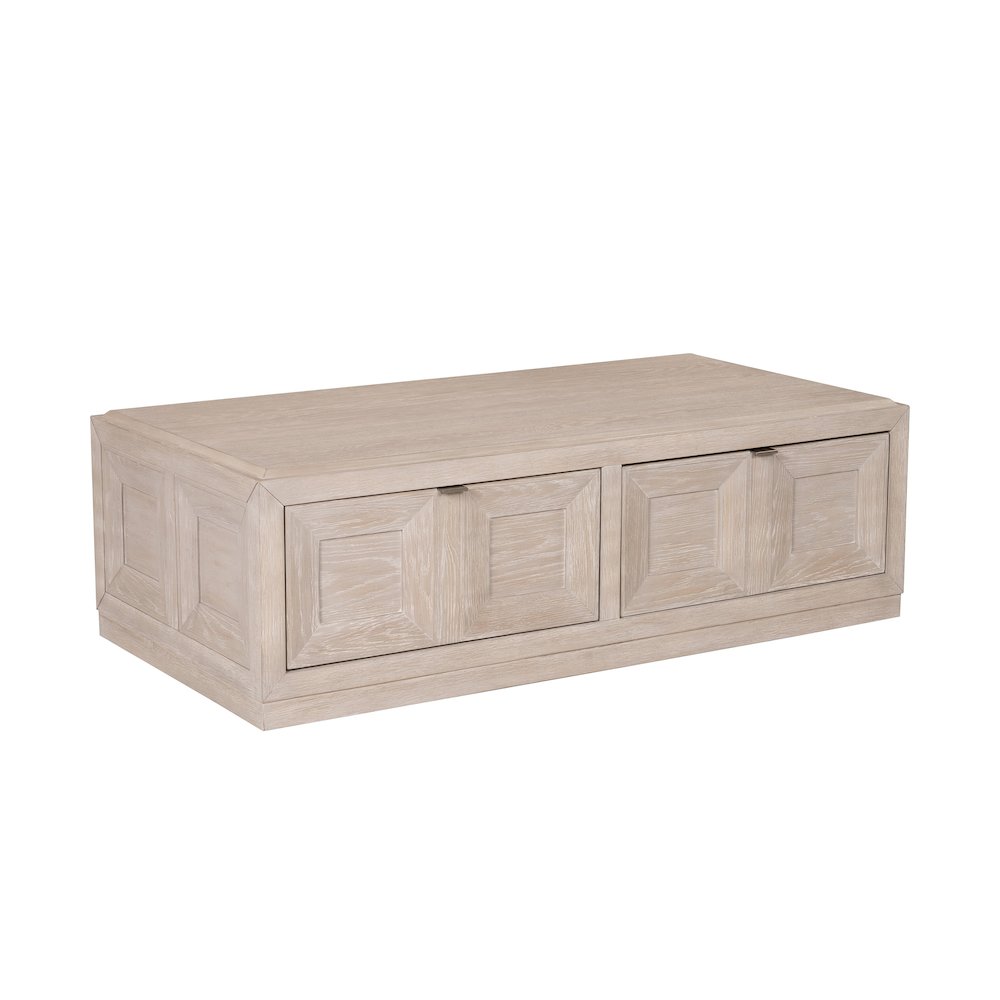 Ulan Modern Solid Wood Coffee Table with Casters. Picture 1