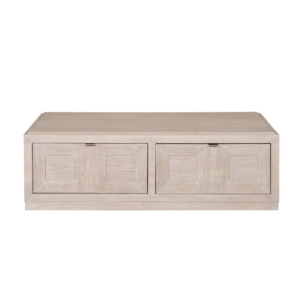 Ulan Modern Solid Wood Coffee Table with Casters. Picture 2