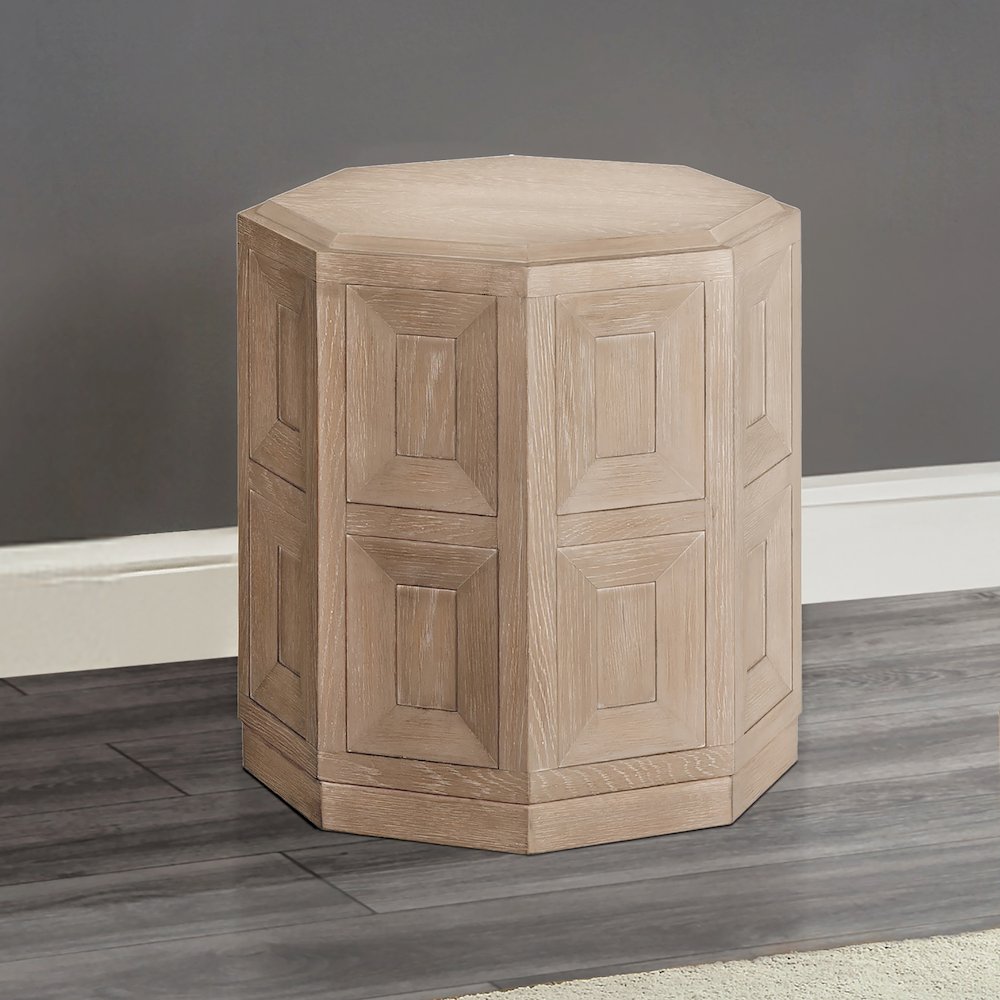 Ulan Modern Solid Wood Octagon End Table. Picture 4