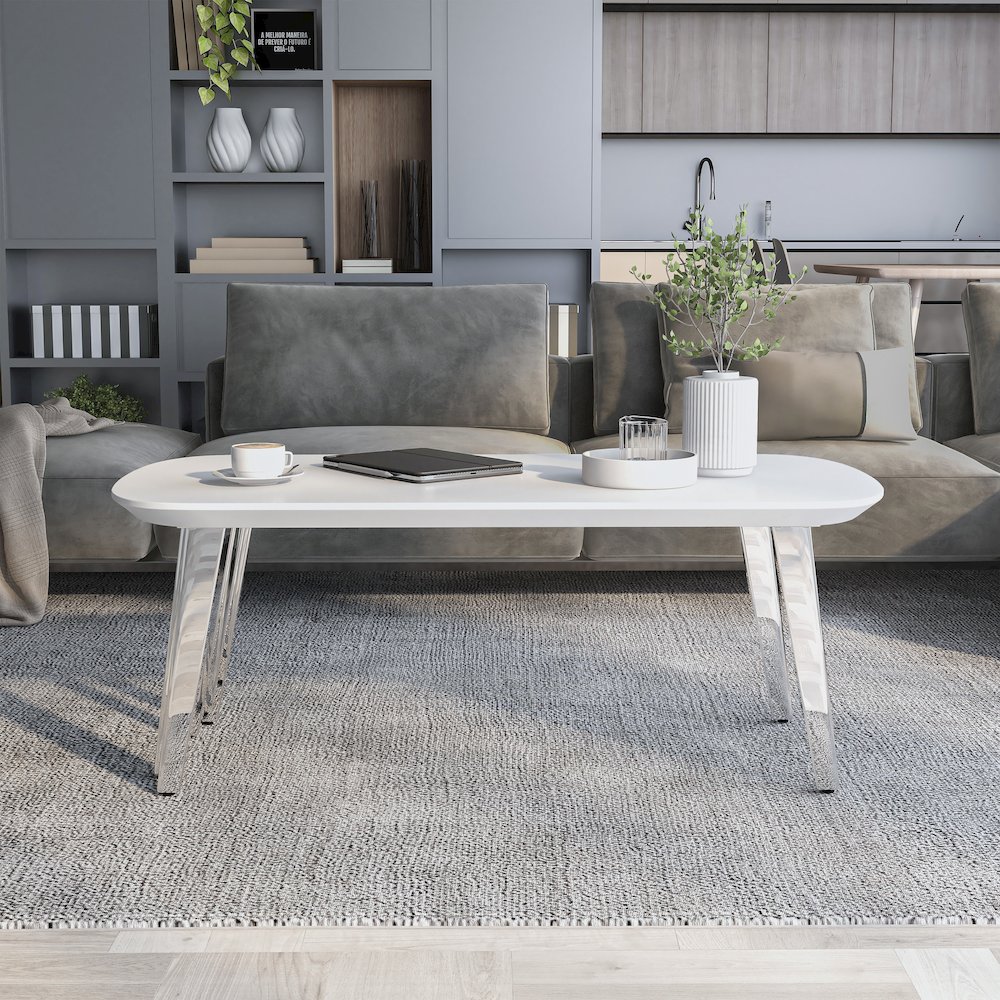 Jax Wood Nesting Coffee Table in White and Black. Picture 4