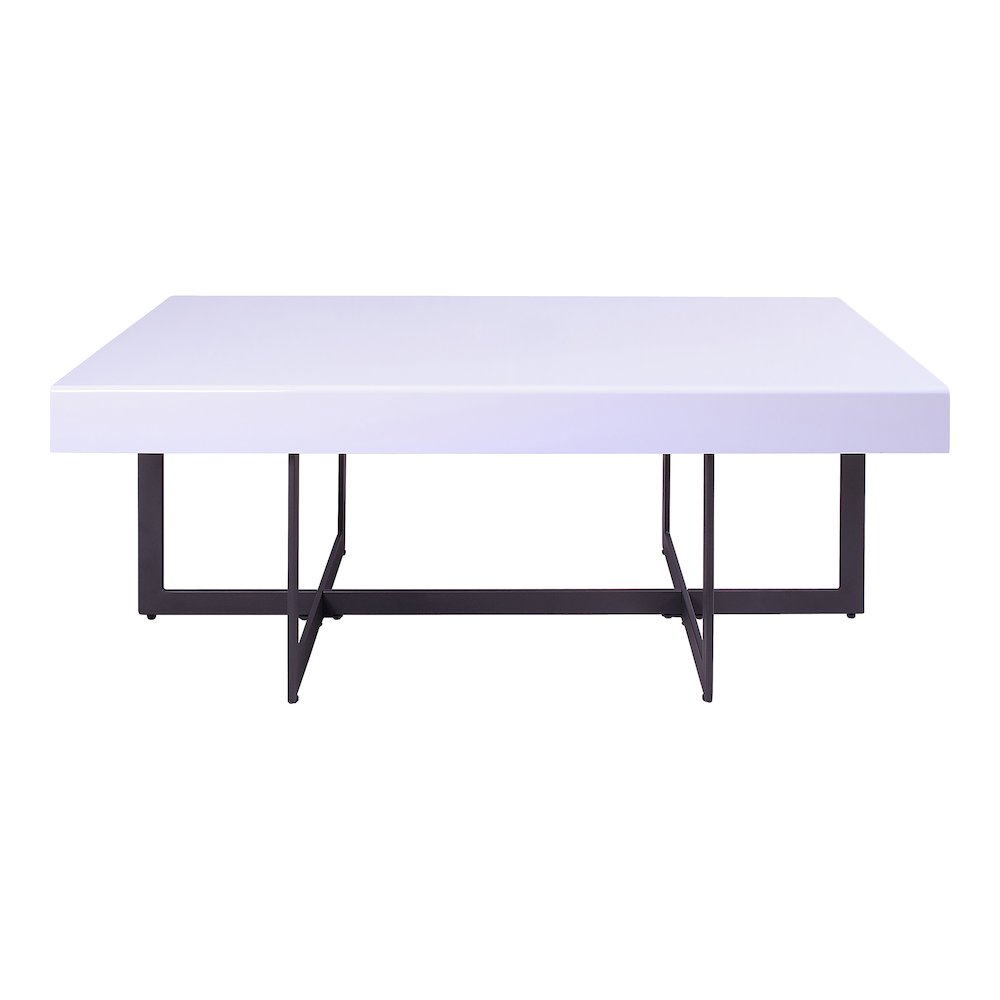 Vasket Contemporary Metal 2-Drawer Coffee Table. Picture 2